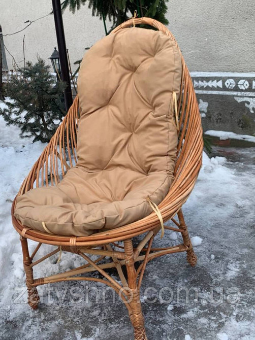 Кресло плетенное  большое с накидкой Киев - изображение 3