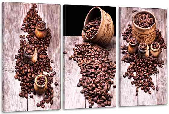 Модульна картина у вітальню/ спальню   Кавові зерна      ART-284_3A 100х150 см Київ