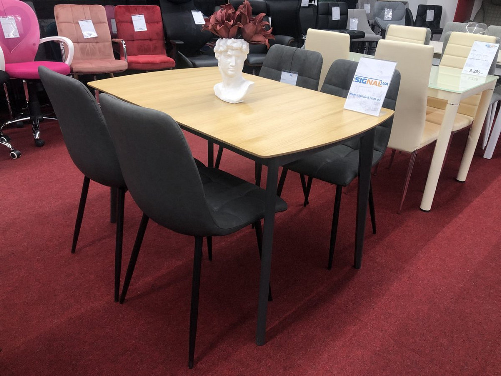 Стілець LOOK чорний каркас/сіра екошкіра Днепр - изображение 3