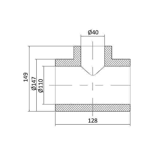 Тройник PPR Blue Ocean 110х40х110 редукционный Киев