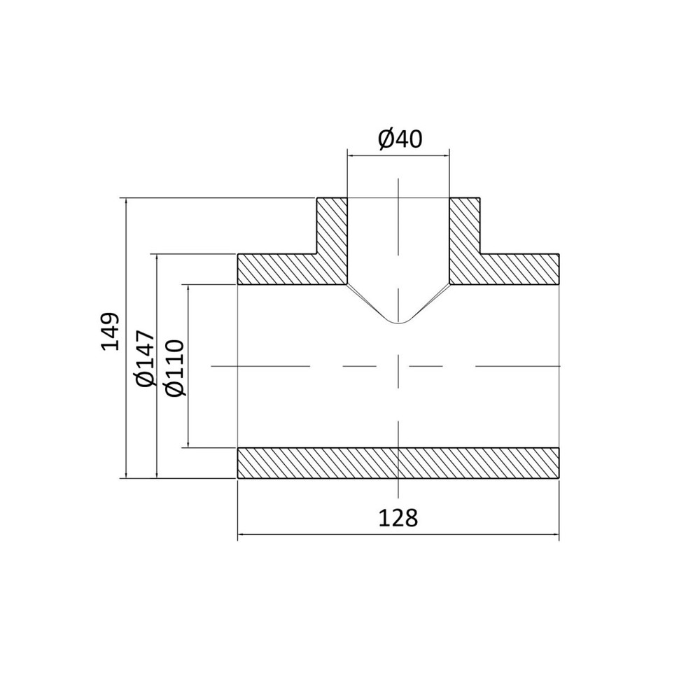 Тройник PPR Blue Ocean 110х40х110 редукционный Киев - изображение 2