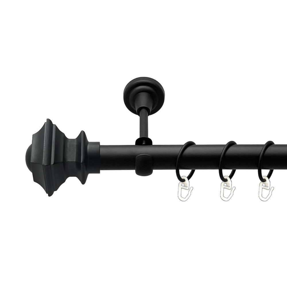 Карниз Orvit Борджеза металевий однорядний відкритий гладка труба кільце металеве Чорний Оксамит 25 мм 200 см (00-00024481) Львів - фото 1