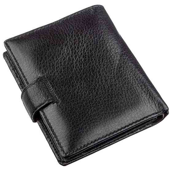 Невеликий шкіряний гаманець для чоловіків ST Leather 18832 Чорний Київ