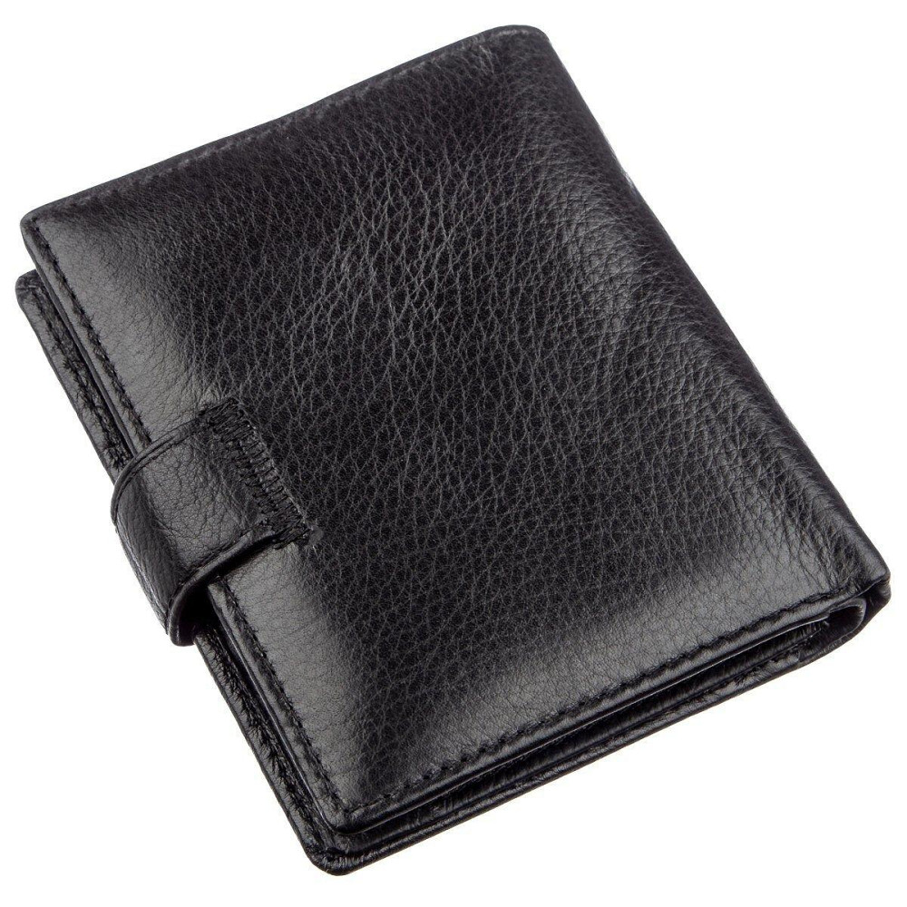 Невеликий шкіряний гаманець для чоловіків ST Leather 18832 Чорний Київ - фото 2