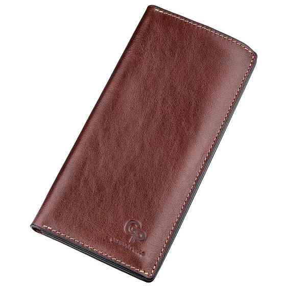 Кожаный вертикальный купюрник GRANDE PELLE 11213 Коричневый Киев