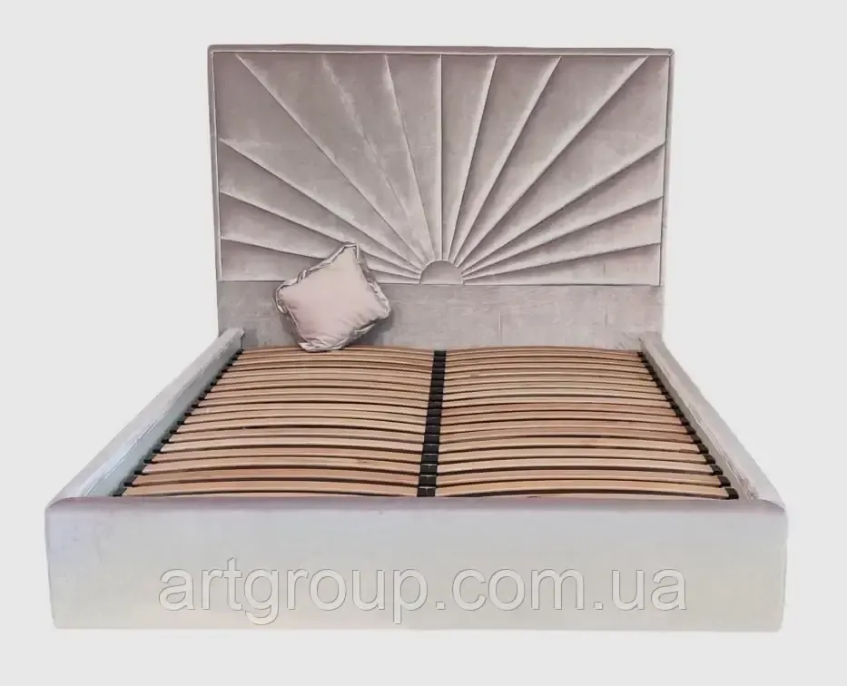 Ліжко Двоспальне Sunrise Comfort 140 х 190 см Simple З підйомним механізмом та нішою для білизни Рожевий Дніпро - фото 4