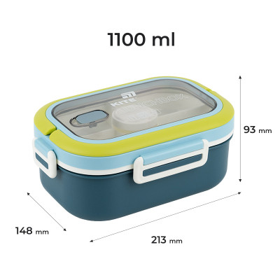 Ланч-бокс Kite з розділювачем 1100 мл, синій (K25-1182-2) Вінниця - фото 2