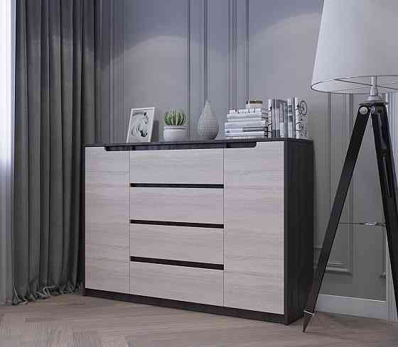 Великий комод для дому Еверест Мікс-3 (телескопи) 140х38х97 венге + дуб молочний (DTM-2007) Львів