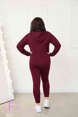 Повсякденний жіночий костюм із трикотажу "Flex" оптом | Норма і батал | Розпродаж моделі Марсала, 50-52 Київ