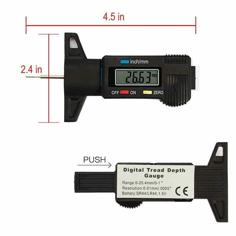 Цифровий вимірювач глибини протектора шин з дисплеєм Київ - фото 8