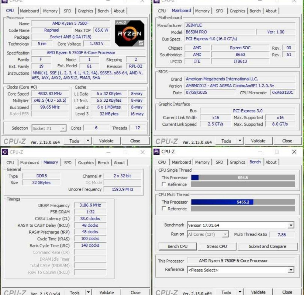 AMD Ryzen 5 7500F + B650 Материнська плата + 32 DDR5 6400 Комплект AM5. Київ - фото 4
