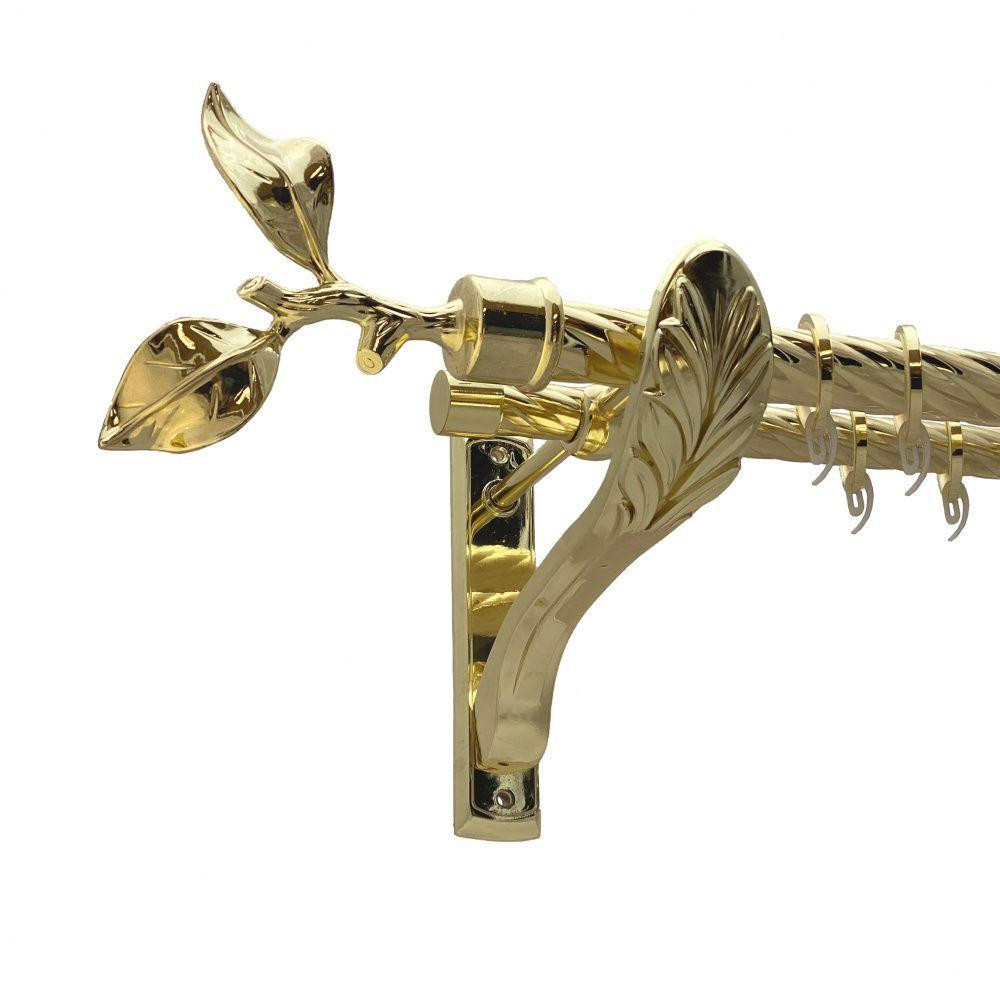 Карниз Orvit Листок Троянди металевий дворядний ретро скручена труба кільце фасонне металеве Золото 25\19 мм 240 см (00-00010973) Львів - фото 1