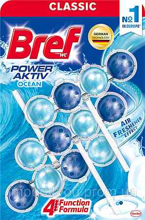Очищаючий блок для туалету Bref Power Aktiv Океан, 3*50 г Харків