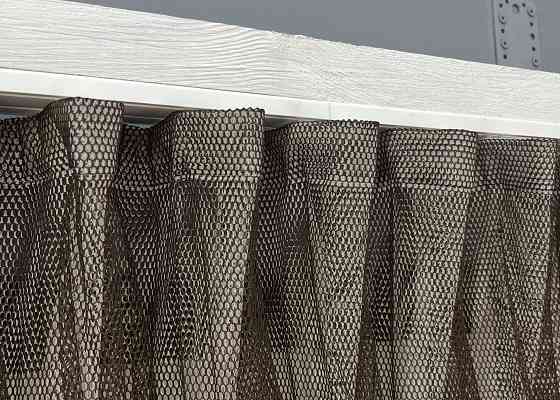 Кухонные шторки VR-Textil № 101к с подвязками Венге с бежевым 330х170 см (52-1221) Киев