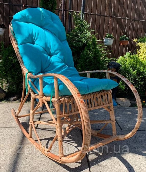 Кресло - качалка из лозы с мягкой накидкой Киев - изображение 1