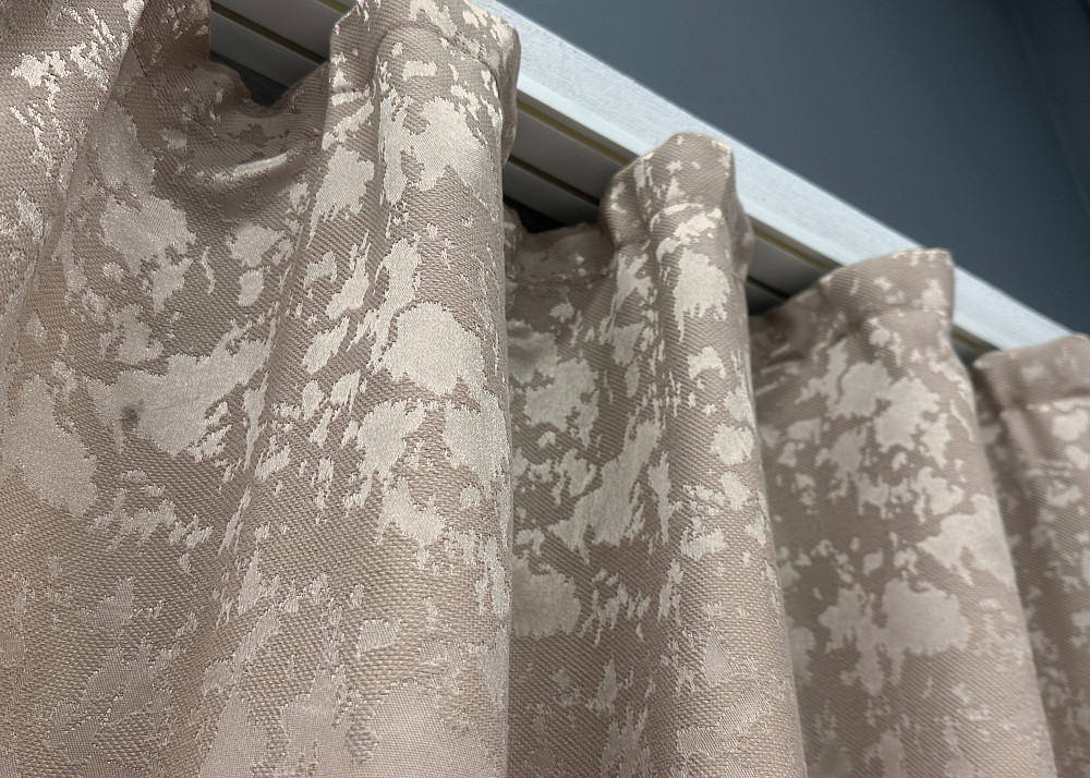 Комплект коротких штор VR-Textil Льон мармур Pavliani VO № 1717ш сіро-бежевий 130х170 см 2 шт (35-0343) Київ - фото 8