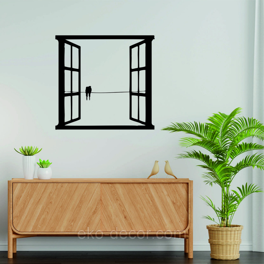 Декоративное настенное Панно «Птицы в окне» Декор на стену 70*66 см, Черный Киев - изображение 7