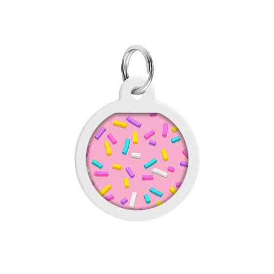 Адресник для собак і котів металевий WAUDOG Smart ID з QR-паспортом, малюнок "Маршмелоу", круг, Д 25 мм Вінниця