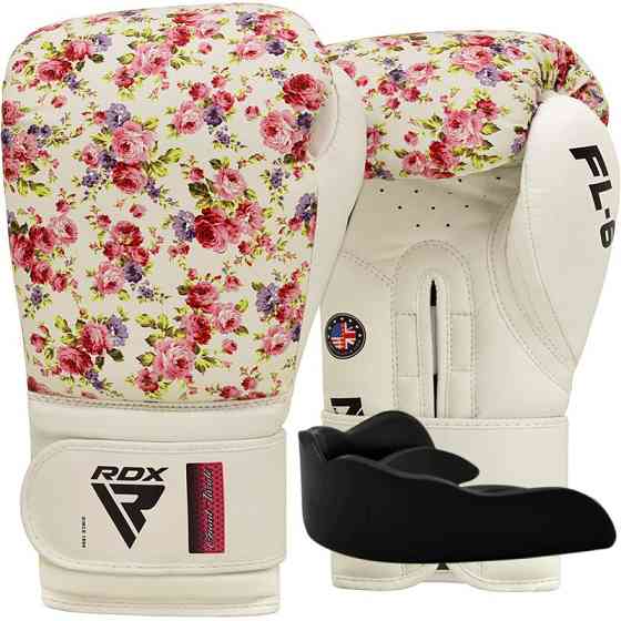 Боксерские перчатки RDX FL-6 WHITE-10 унций (капа в комплекте) Киев