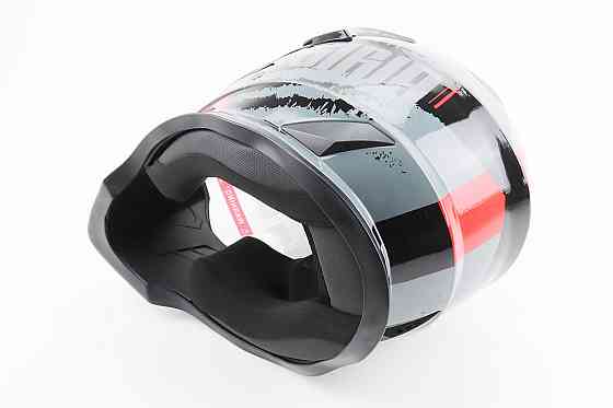 Шолом кросовий/ендуро/АТV зі склом BLD-819-7 L (59-60см), ЧОРНИЙ/СІРО-ЧЕРВОНИЙ Киев