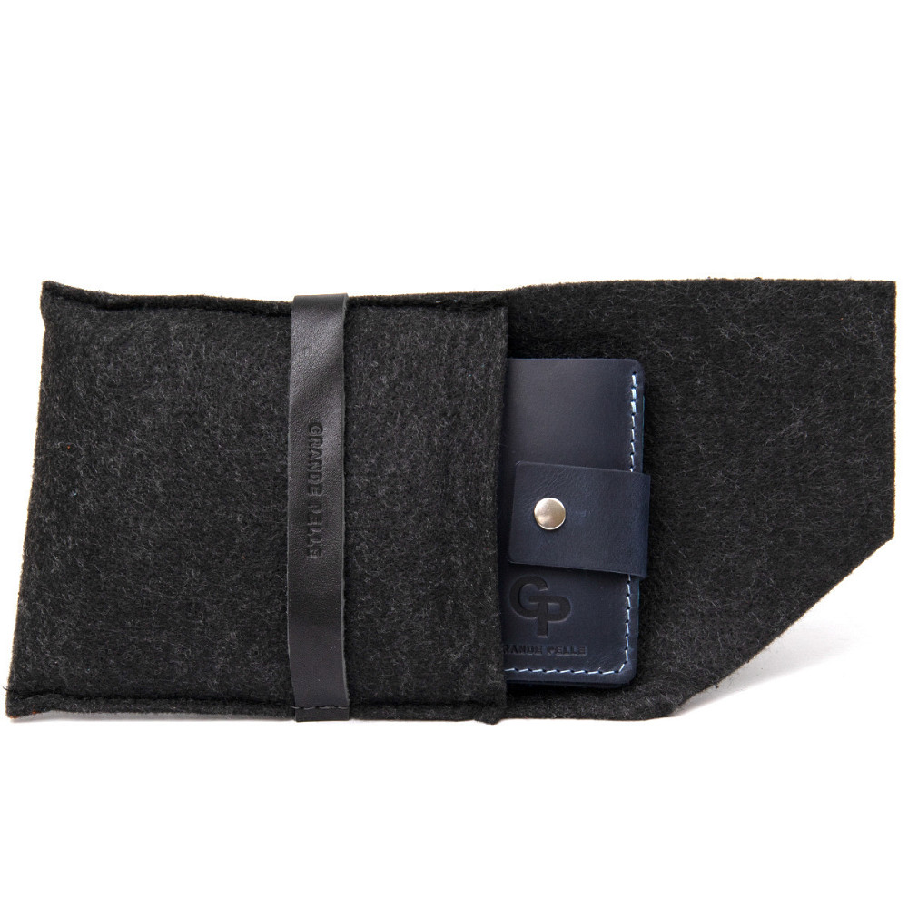 Чоловіче портмоне з натуральної шкіри GRANDE PELLE 11461 Темно-синій Київ - фото 4