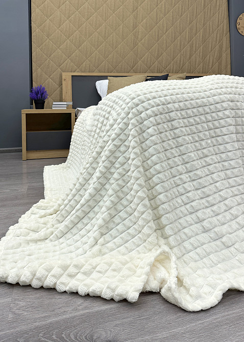 Плед-покривало Кубик 200х220 см (+-10см) Молочний (87-235) Київ - фото 8