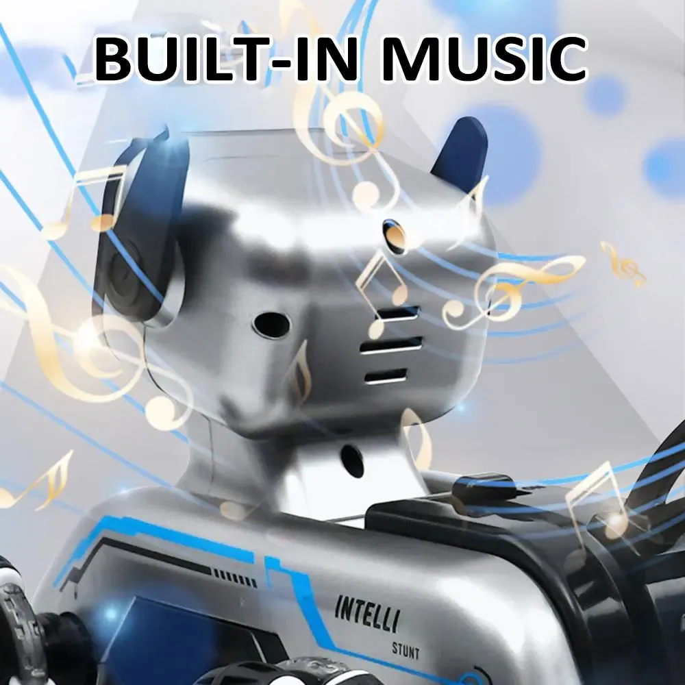 Игрушка-робот для детей, 2,4 ГГц пульт дистанционного управления, датчик жестов, трюковая автомобильная игрушка со светодиодной подсветкой Коломыя - изображение 4
