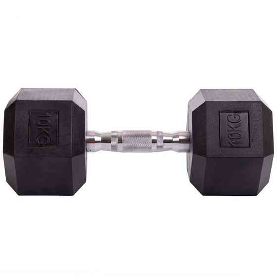 Гантель 10 кг цельная шестигранная гексагональная Zelart Киев