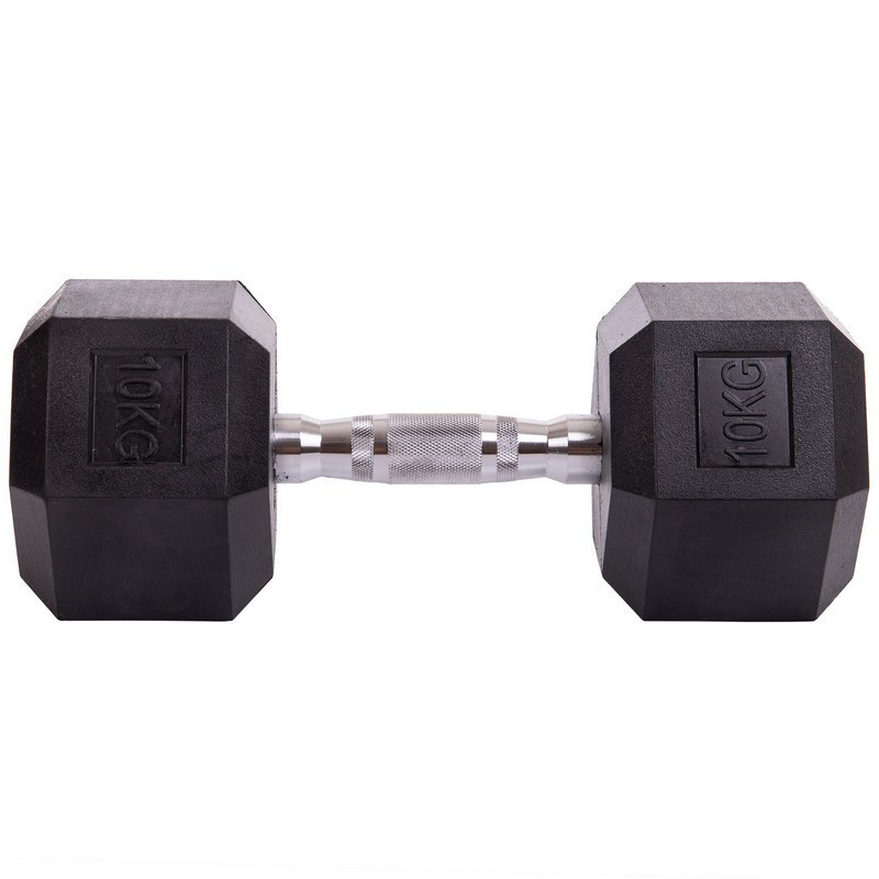 Гантель 10 кг цільна шестигранна гексагональна Zelart Київ - фото 4