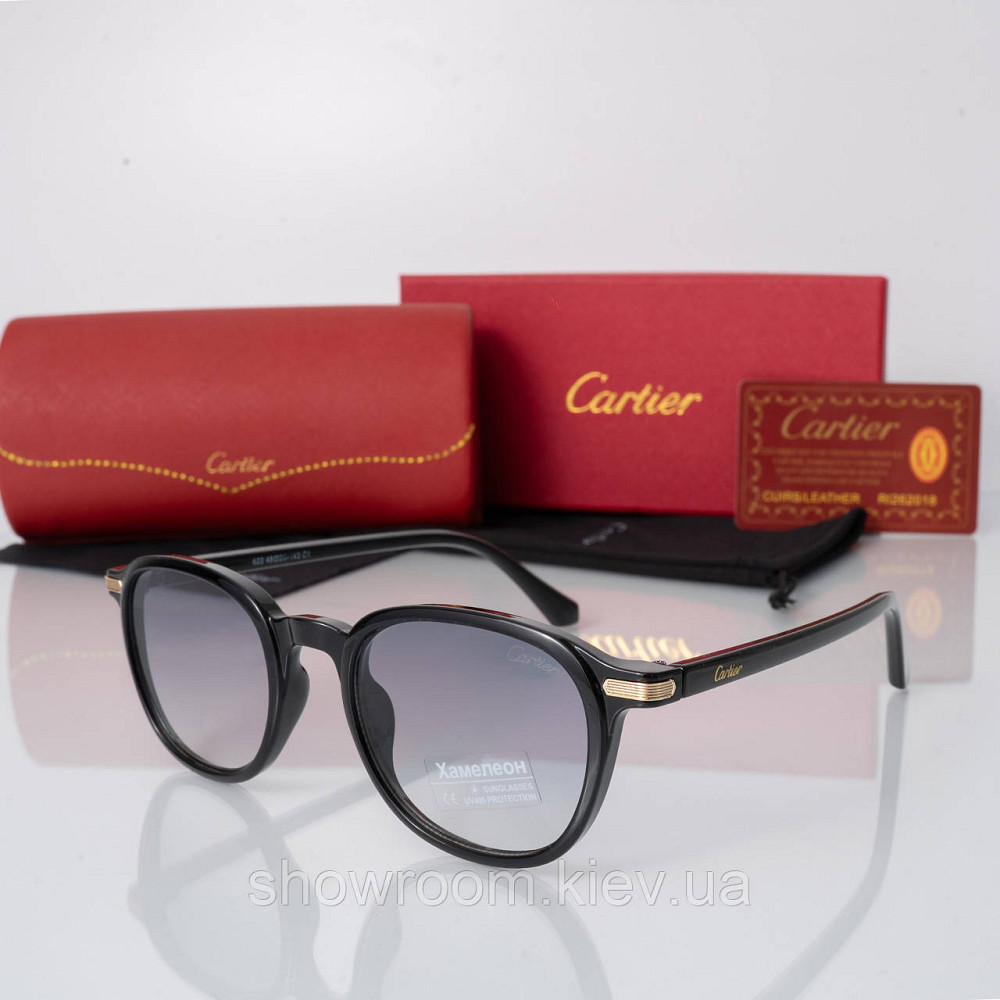 Солнцезащитные мужские очки хамелеоны Cartier (226 black) фотохромные Киев - изображение 2