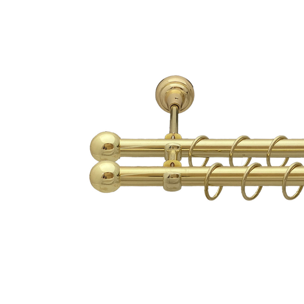 Карниз Orvit Куля Болонь металевий дворядний відкритий Золото 19\19 мм 160 см (00-00013114) Львов - изображение 1