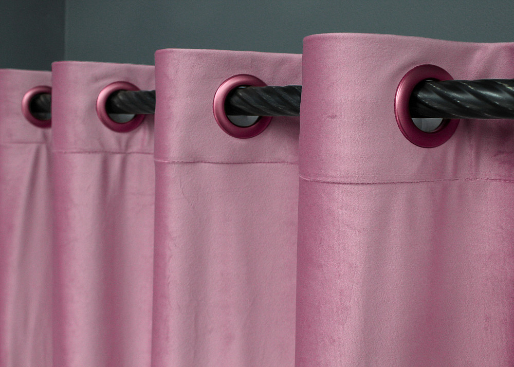 Комплект штор на люверсах VR-Textil Бархат № 1661ш Розовый 150х280 см 2 шт (37-0225) Киев - изображение 6