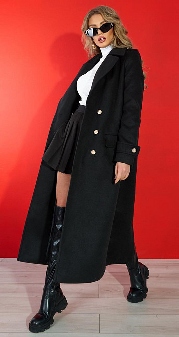 Лаконічне пальто з красивою фурнітурою (42) Київ - фото 8