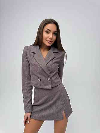 Женский стильный повседневный костюм двойка кашемир трикотаж Шоколадный, 46/48 Одесса