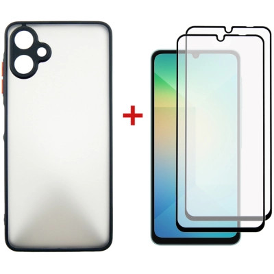 Чохол до мобільного телефона Dengos Kit Samsung Galaxy A06 Matte + 2 pcs glass (Black) (DG-CTG2P-02) Вінниця - фото 1