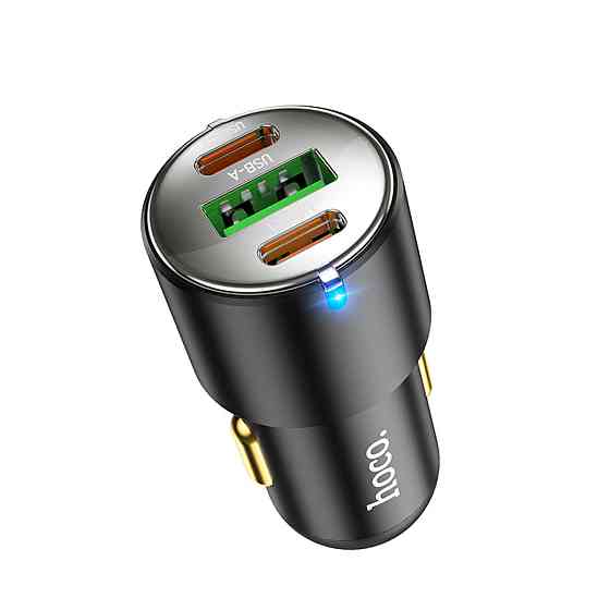 Автомобільний зарядний пристрій HOCO NZ6 PD45W 3-port(2C1A) car charger Black Киев