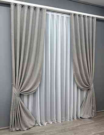 Комплект штор VR-Textil Жакард Viva Marmo № 1796ш Светло-серый 100х290 см 2 шт (31-958) Киев