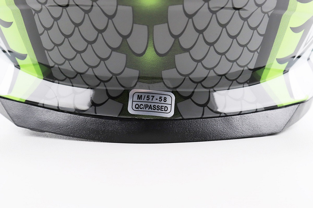 Шолом інтеграл, закритий BLD-M62 М (57-58см), СІРИЙ/НЕОНОВО-ЗЕЛЕНИЙ "T-Rex" Киев - изображение 7