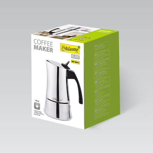 Кавоварка гейзерна 100мл (2 порції) нержавіюча сталь MR-1668-2 Espresso Moka Maestro Житомир