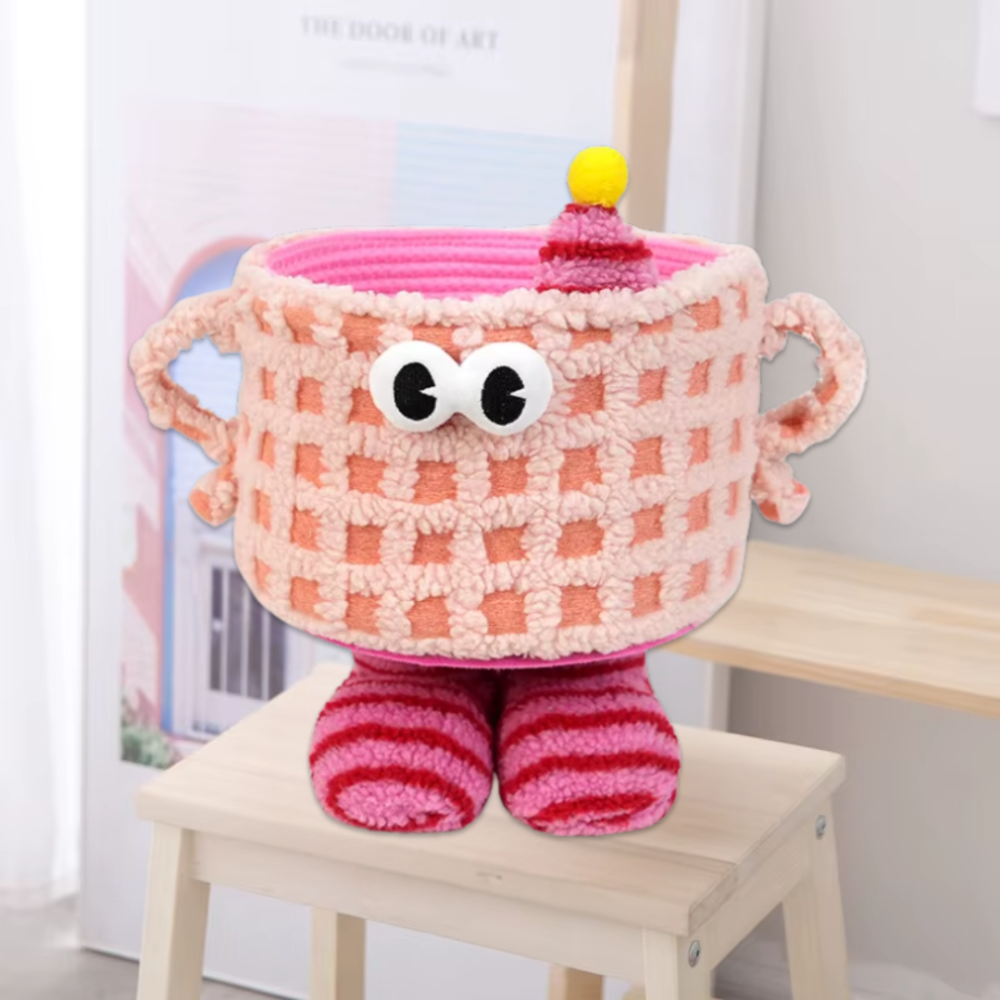 Корзина для игрушек плюшевый органайзер в детскую комнату мягкий для вещей и игрушек детская, розовая Каменец-Подольский - изображение 2