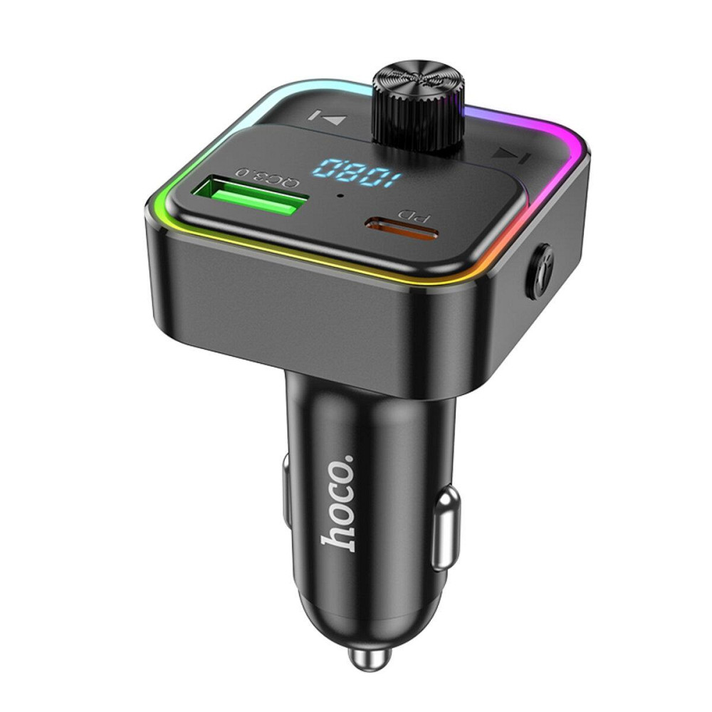 Автомобильное зарядное устройство с FM-модулятором HOCO E81 Fantasy PD30W+QC3.0 car BT FM transmitter Black Одесса - изображение 2