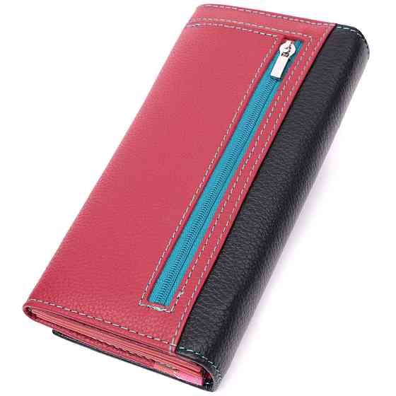 Вместительный кошелек для прекрасных женщин из натуральной кожи ST Leather 22517 Разноцветный Киев