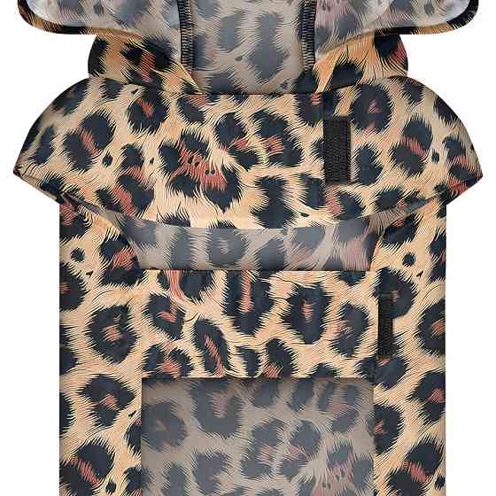 Дощовик-накидка з капюшоном для собак WAUDOG Clothes, малюнок "Леопард", А 23-26 см, B 30-36 см, С 15-20 см Київ