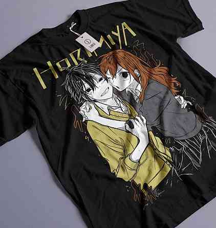 Футболка для хлопчика з аніме принтом Хорі Сан То Мійамура оверсайз (зріст від 165 до 180) Чорний AnimeJ0871m Дніпро