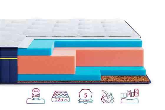 Беспружинный ортопедический матрас BlueMarine Pacifico/БлюМаринэ Пасифико ТМ HighFoam 120х200 Харьков