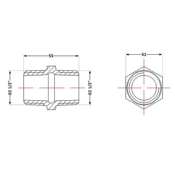 Ниппель чугунный 1