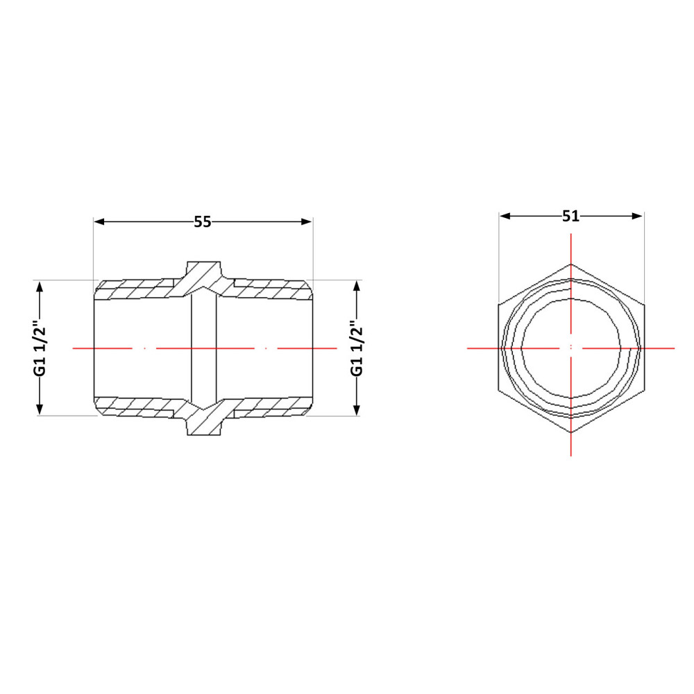 Ниппель чугунный 1