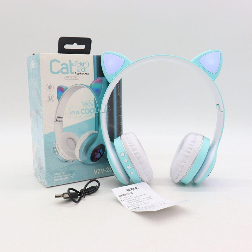 Беспроводные наушники с кошачьими ушками VZV-23M,Голубые SBR Киев - изображение 2