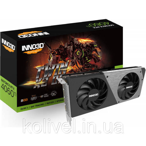 GeForce RTX4060 Ti Inno3D TWIN X2 OC, 8GB GDDR6, 128bit, PCI Express 4.0 X8 (N406T2-08D6X-171153N) Київ - фото 6