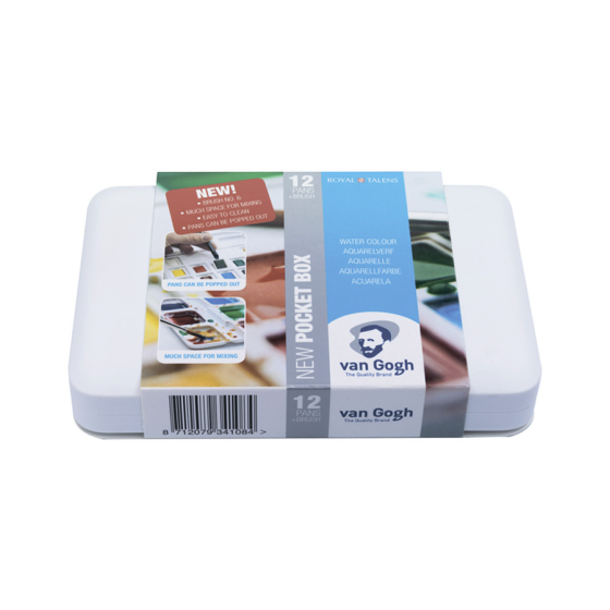 Набор акварельных красок VAN GOGH Pocket box 12 кювет+кисть Royal Talens Киев